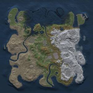 Thumbnail Rust Map: Procedural Map, Size: 3750, Seed: 123652233, 15 Monuments