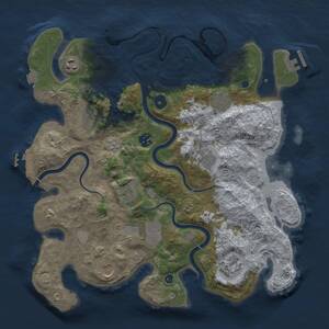 Thumbnail Rust Map: Procedural Map, Size: 3750, Seed: 123652233, 16 Monuments