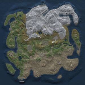 Thumbnail Rust Map: Procedural Map, Size: 3700, Seed: 589318928, 13 Monuments