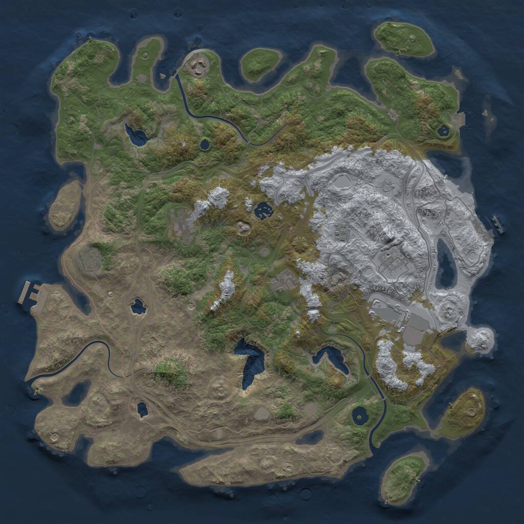 Rust Map: Procedural Map, Size: 4500, Seed: 1234032520, 14 Monuments