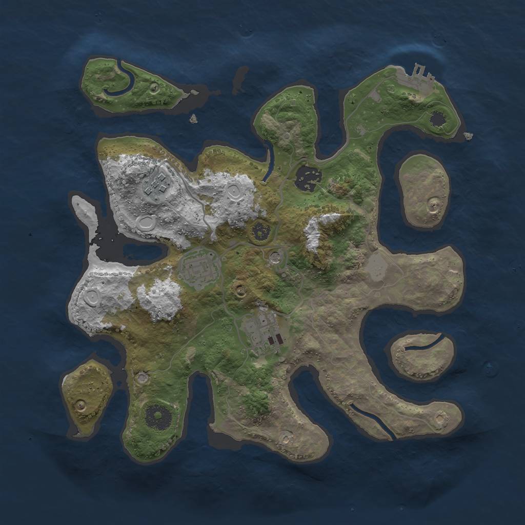 Rust Map: Procedural Map, Size: 3000, Seed: 193468, 11 Monuments