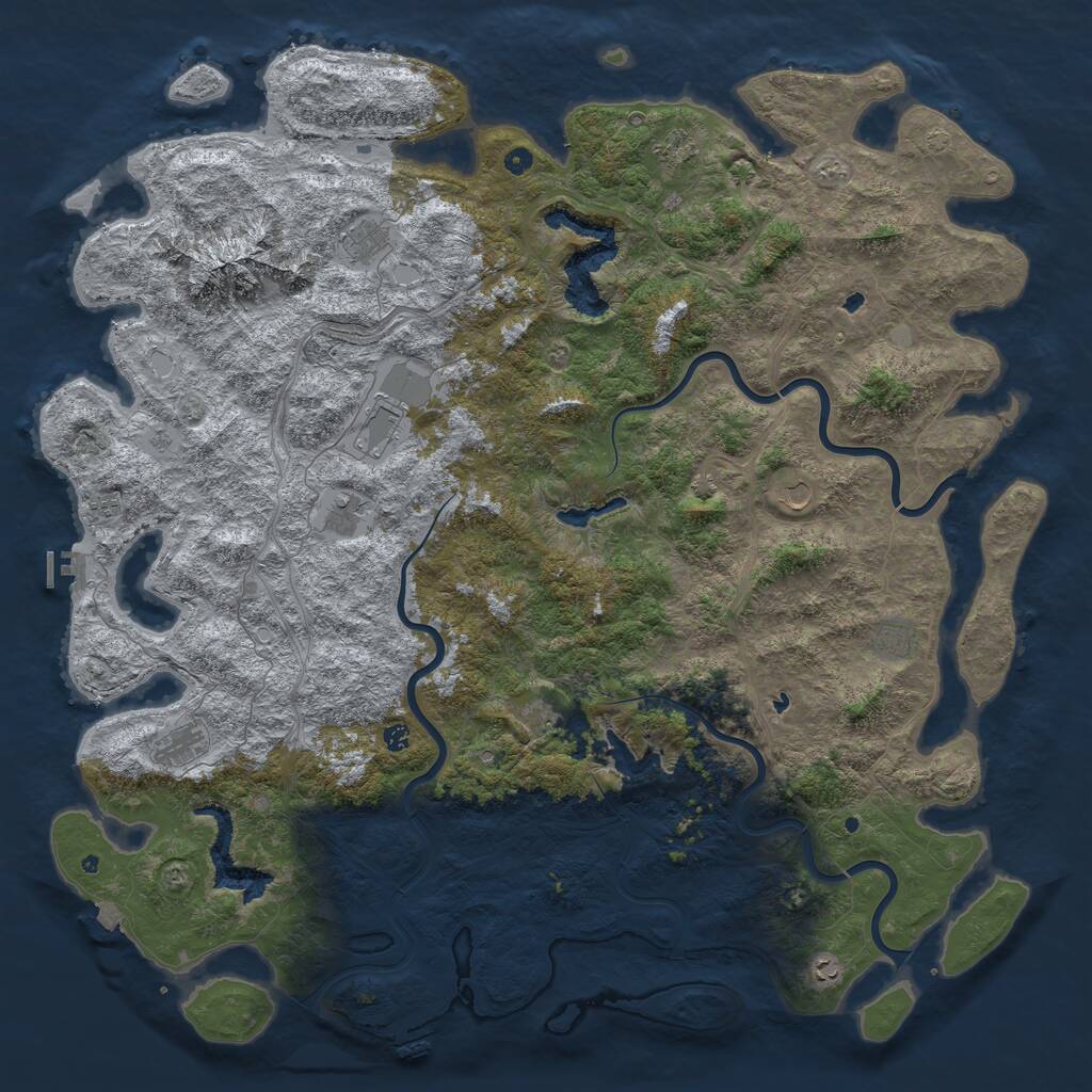 Rust Map: Procedural Map, Size: 6000, Seed: 1067533482, 17 Monuments