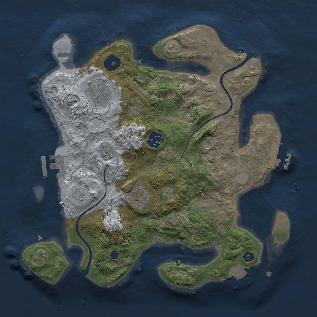 Rust Map: Procedural Map, Size: 3000, Seed: 801986, 10 Monuments