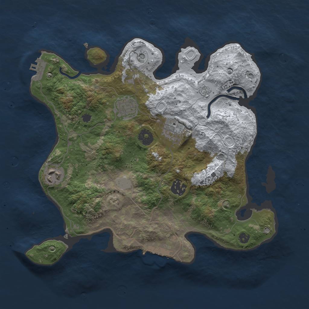 Rust Map: Procedural Map, Size: 3000, Seed: 799789661, 13 Monuments