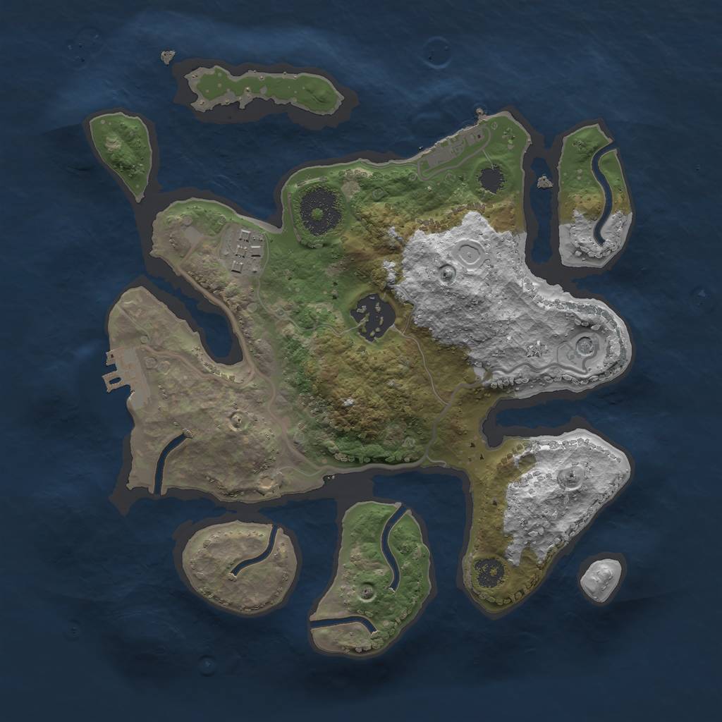 Rust Map: Procedural Map, Size: 2500, Seed: 326, 10 Monuments