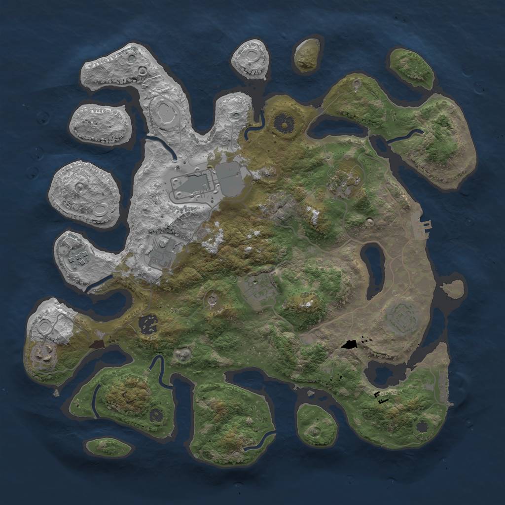 Rust Map: Procedural Map, Size: 3750, Seed: 31560, 16 Monuments