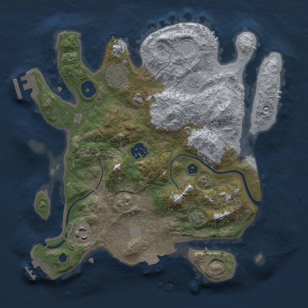 Rust Map: Procedural Map, Size: 3000, Seed: 401935691, 9 Monuments