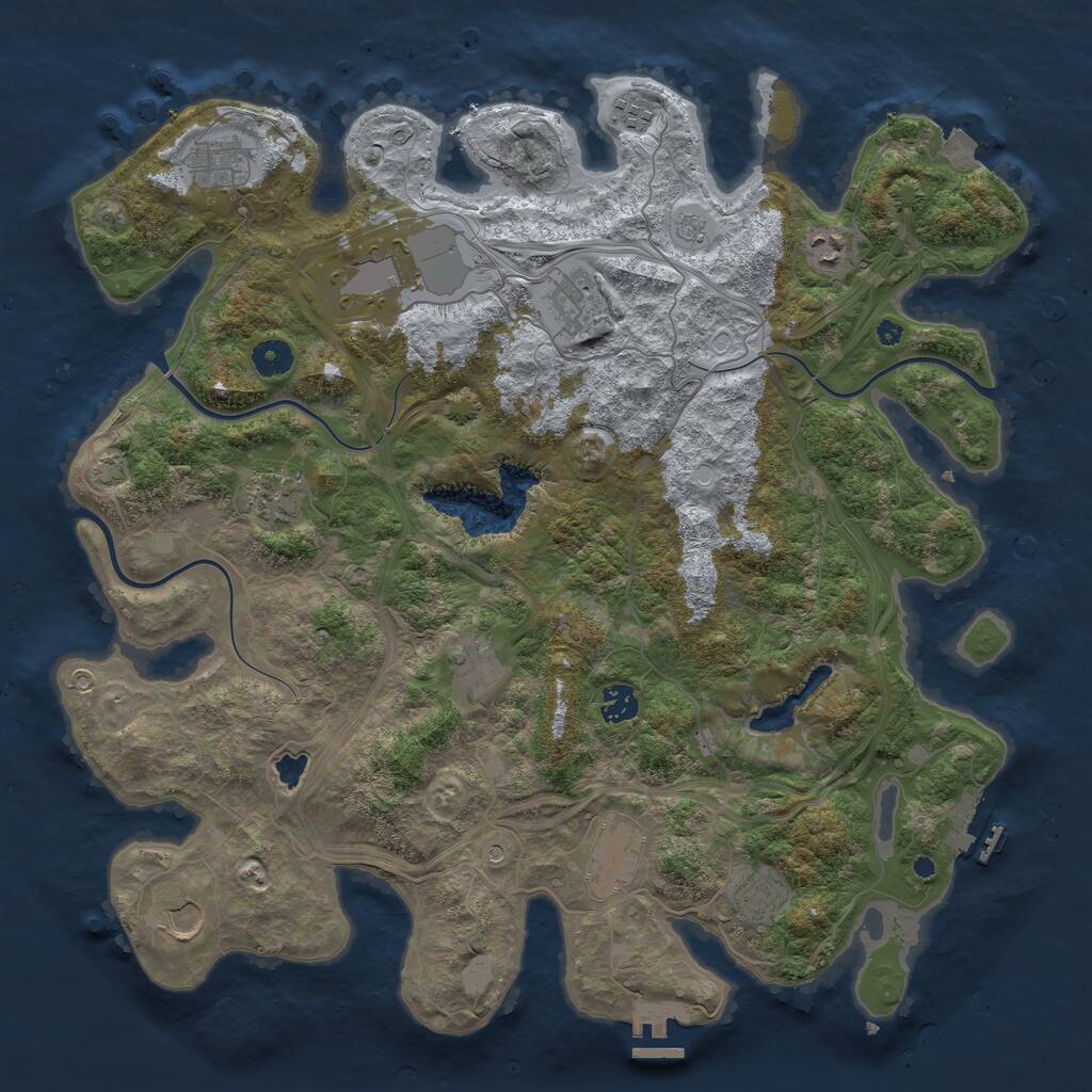 Rust Map: Procedural Map, Size: 4250, Seed: 19038, 17 Monuments