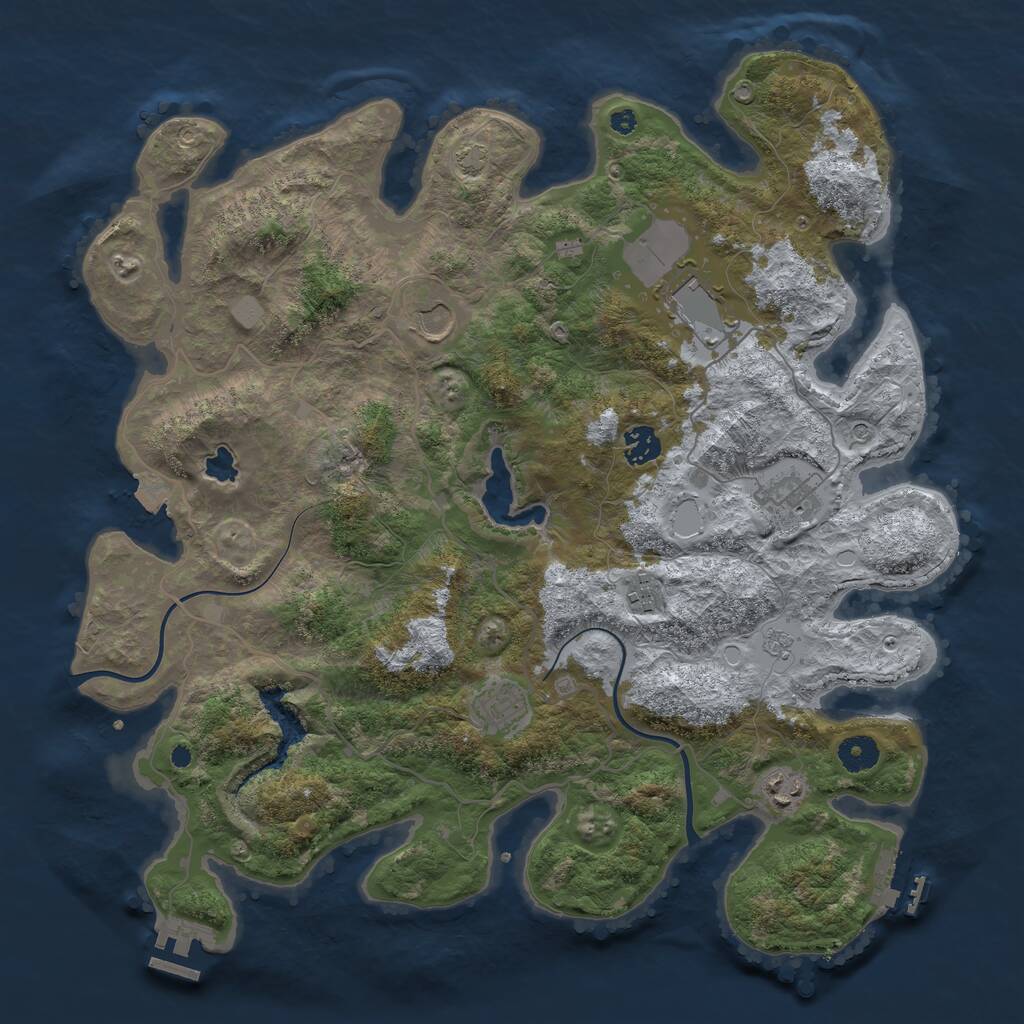 Rust Map: Procedural Map, Size: 4000, Seed: 1357318, 13 Monuments