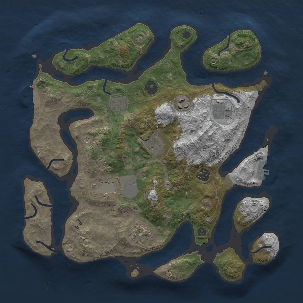 Rust Map: Procedural Map, Size: 3500, Seed: 181680597, 18 Monuments