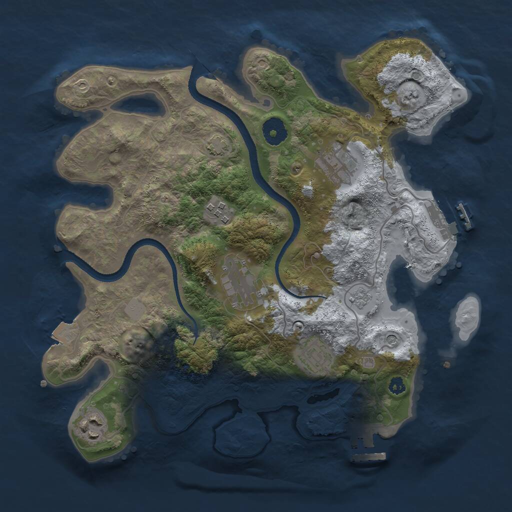 Rust Map: Procedural Map, Size: 3000, Seed: 5213, 11 Monuments