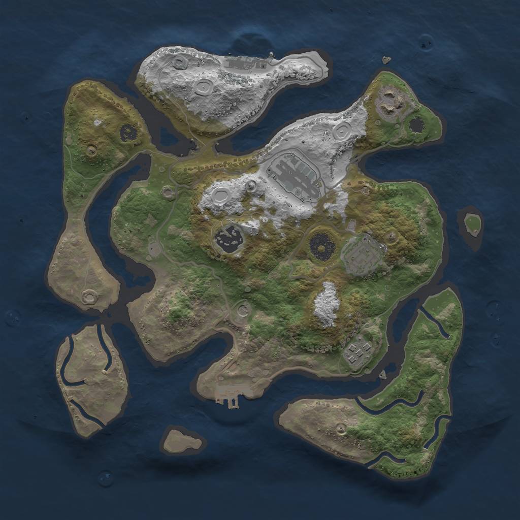 Rust Map: Procedural Map, Size: 3000, Seed: 1386741636, 13 Monuments