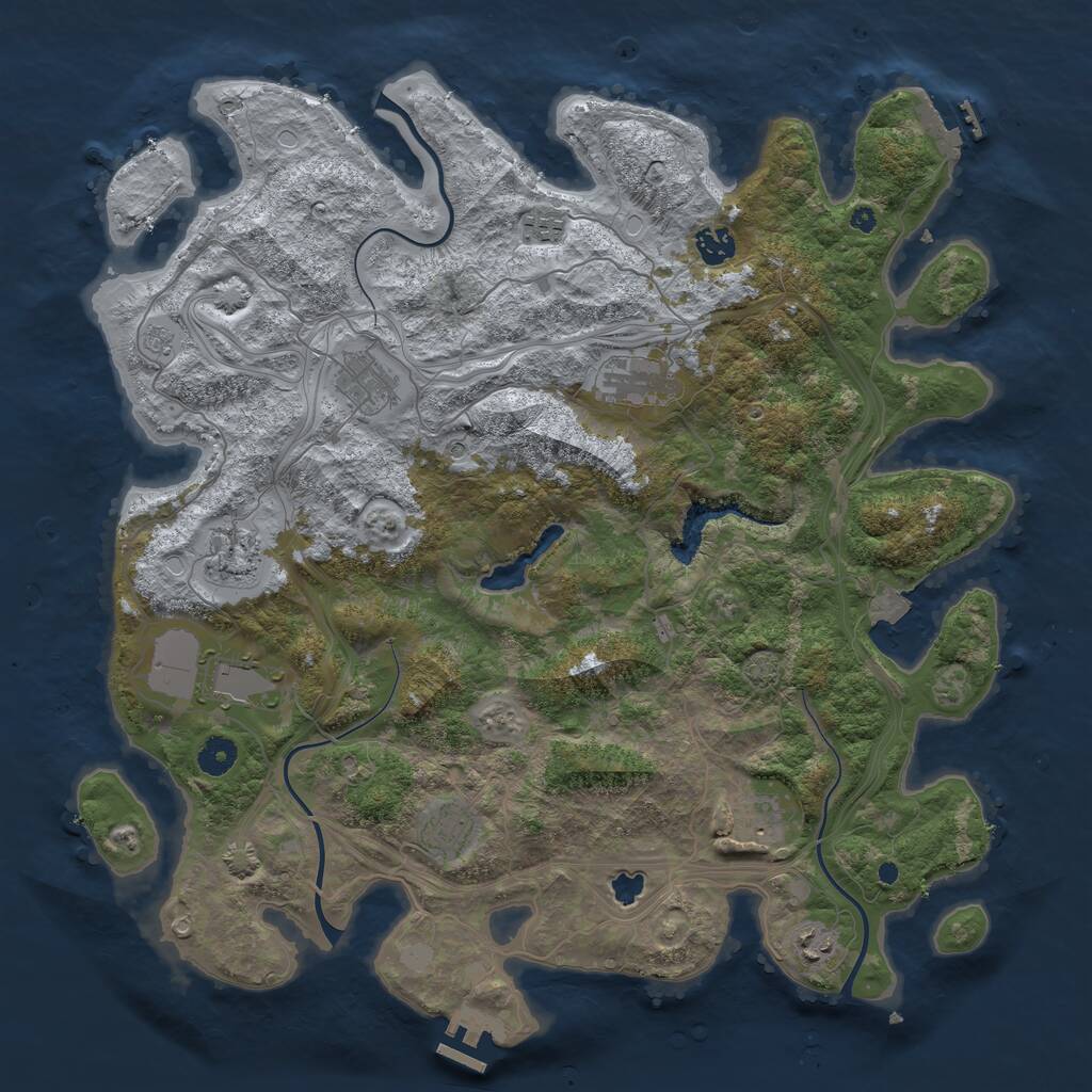 Rust Map: Procedural Map, Size: 4250, Seed: 1062739836, 15 Monuments