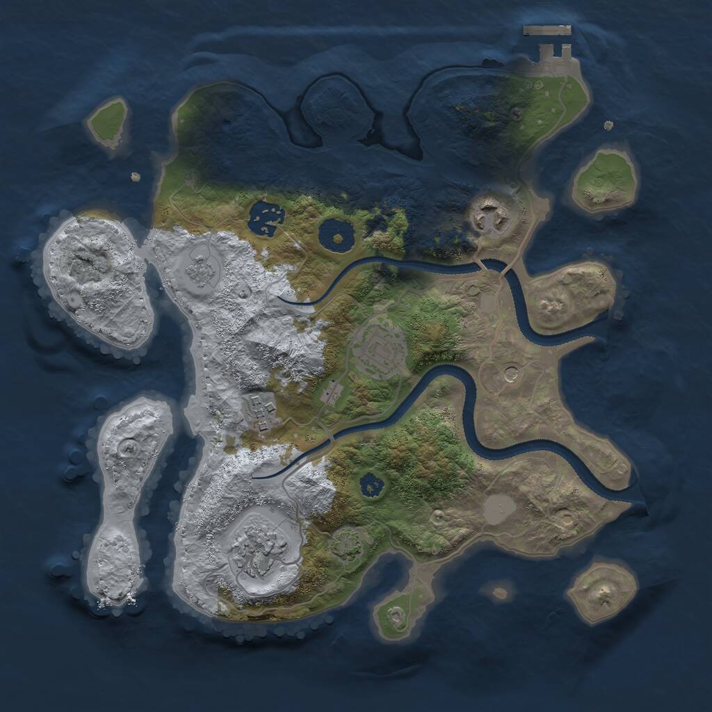 Rust Map: Procedural Map, Size: 3000, Seed: 1799410515, 10 Monuments