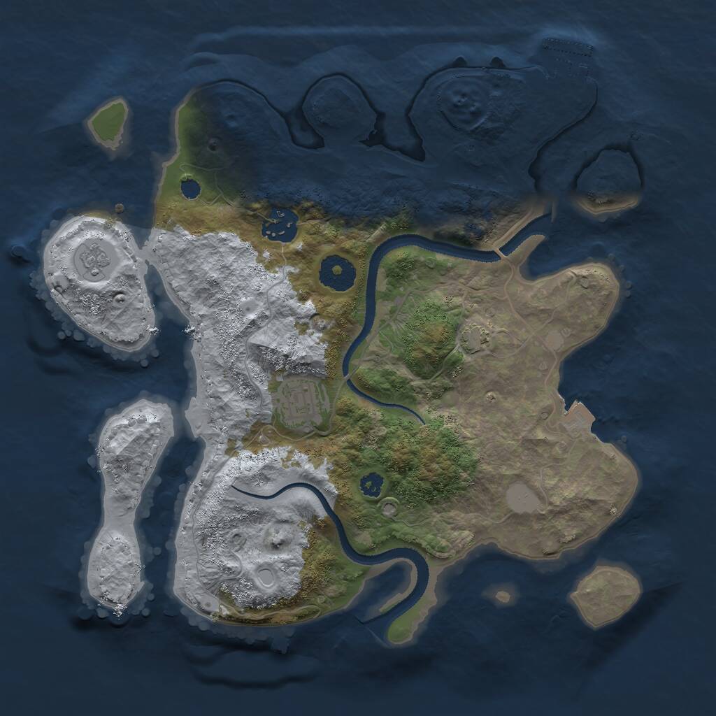 Rust Map: Procedural Map, Size: 3000, Seed: 1799410515, 6 Monuments