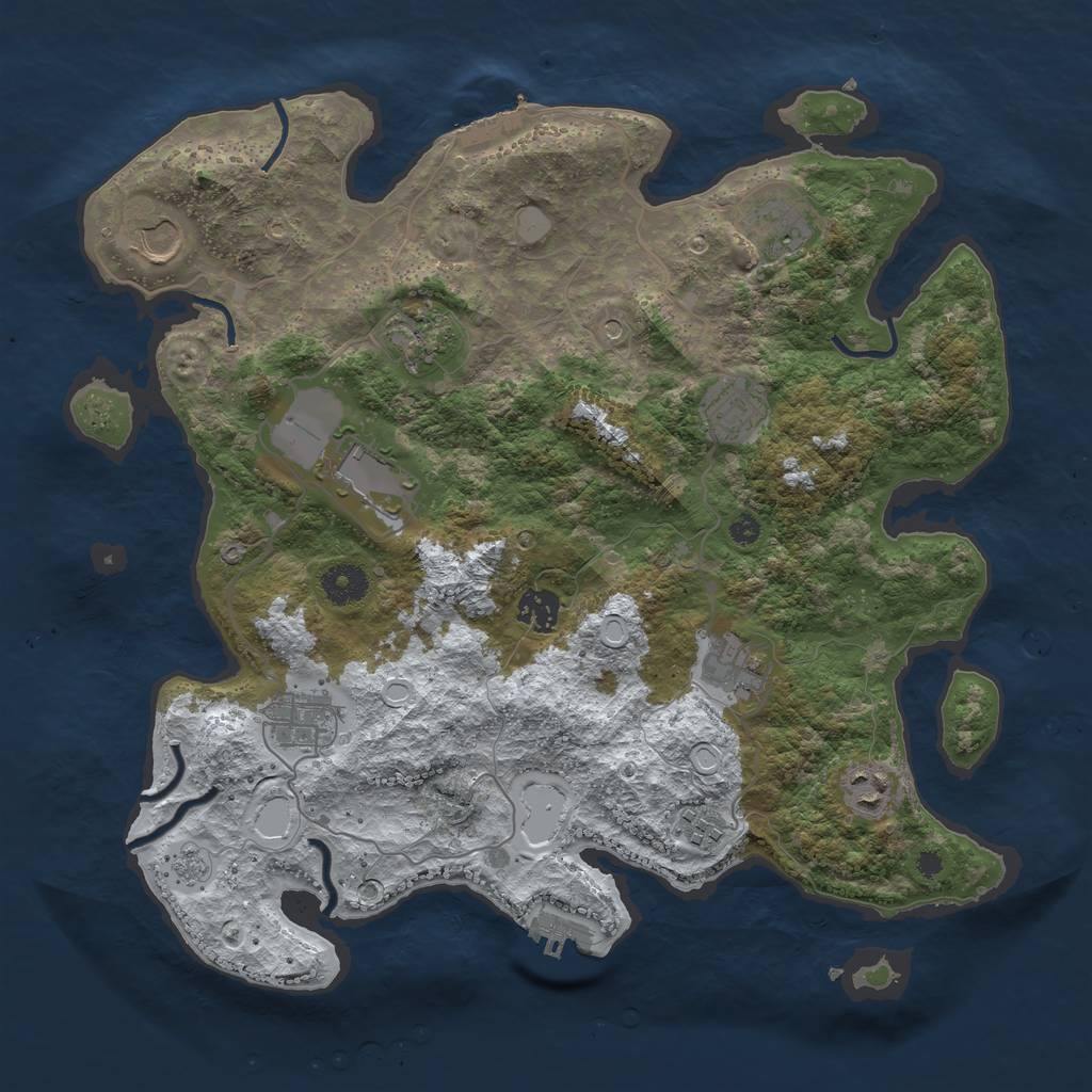 Rust Map: Procedural Map, Size: 3750, Seed: 62908, 19 Monuments