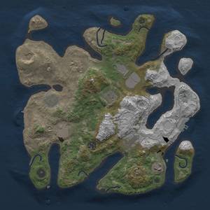 Thumbnail Rust Map: Procedural Map, Size: 3500, Seed: 108605444, 20 Monuments