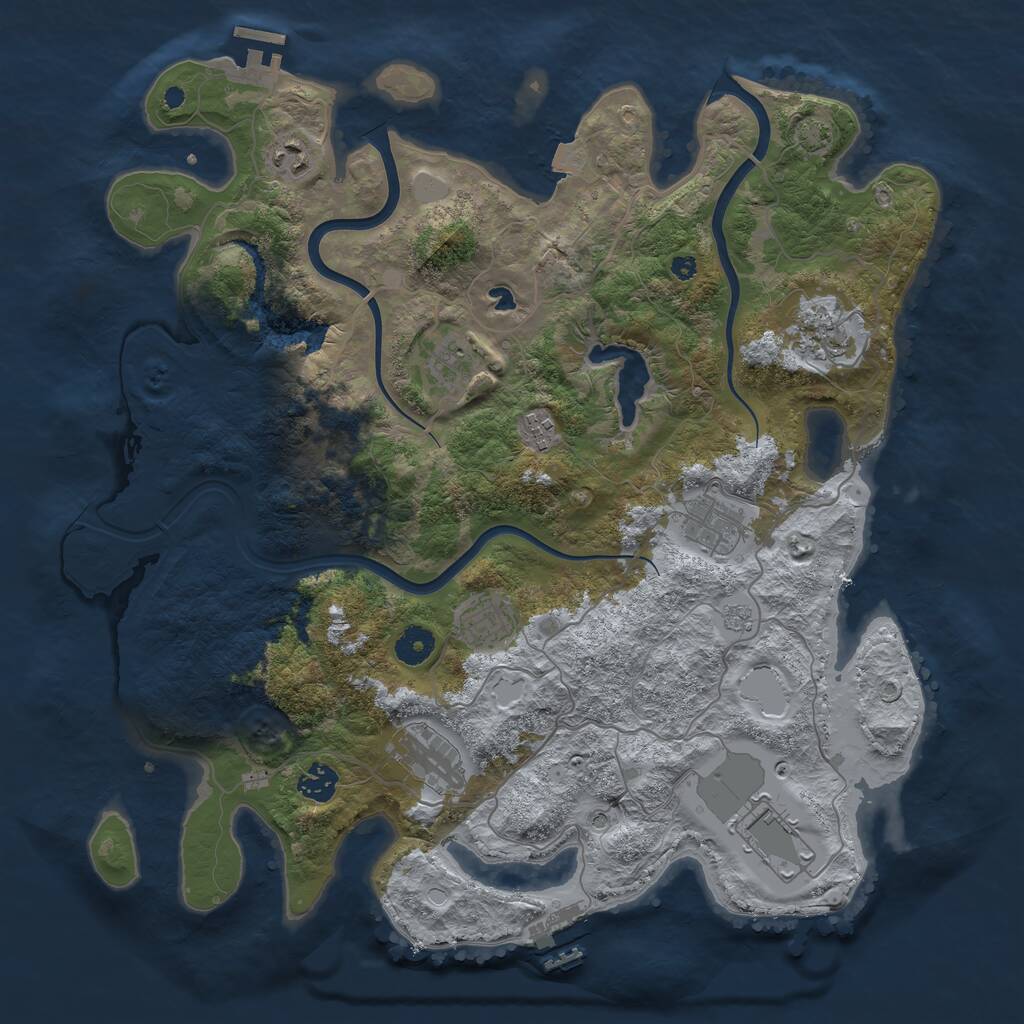 Rust Map: Procedural Map, Size: 4000, Seed: 8504039, 15 Monuments