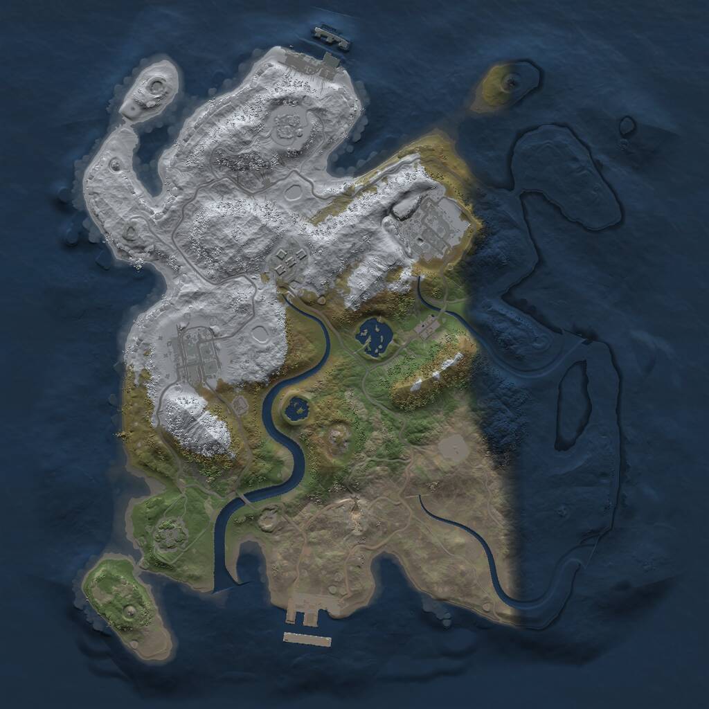 Rust Map: Procedural Map, Size: 3000, Seed: 23232424, 9 Monuments