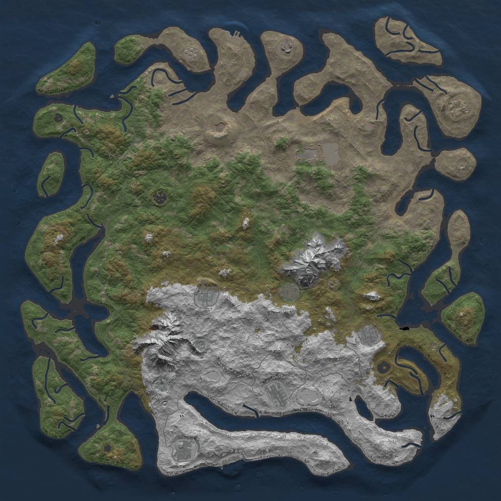 Rust Map: Procedural Map, Size: 6000, Seed: 1300597699, 22 Monuments