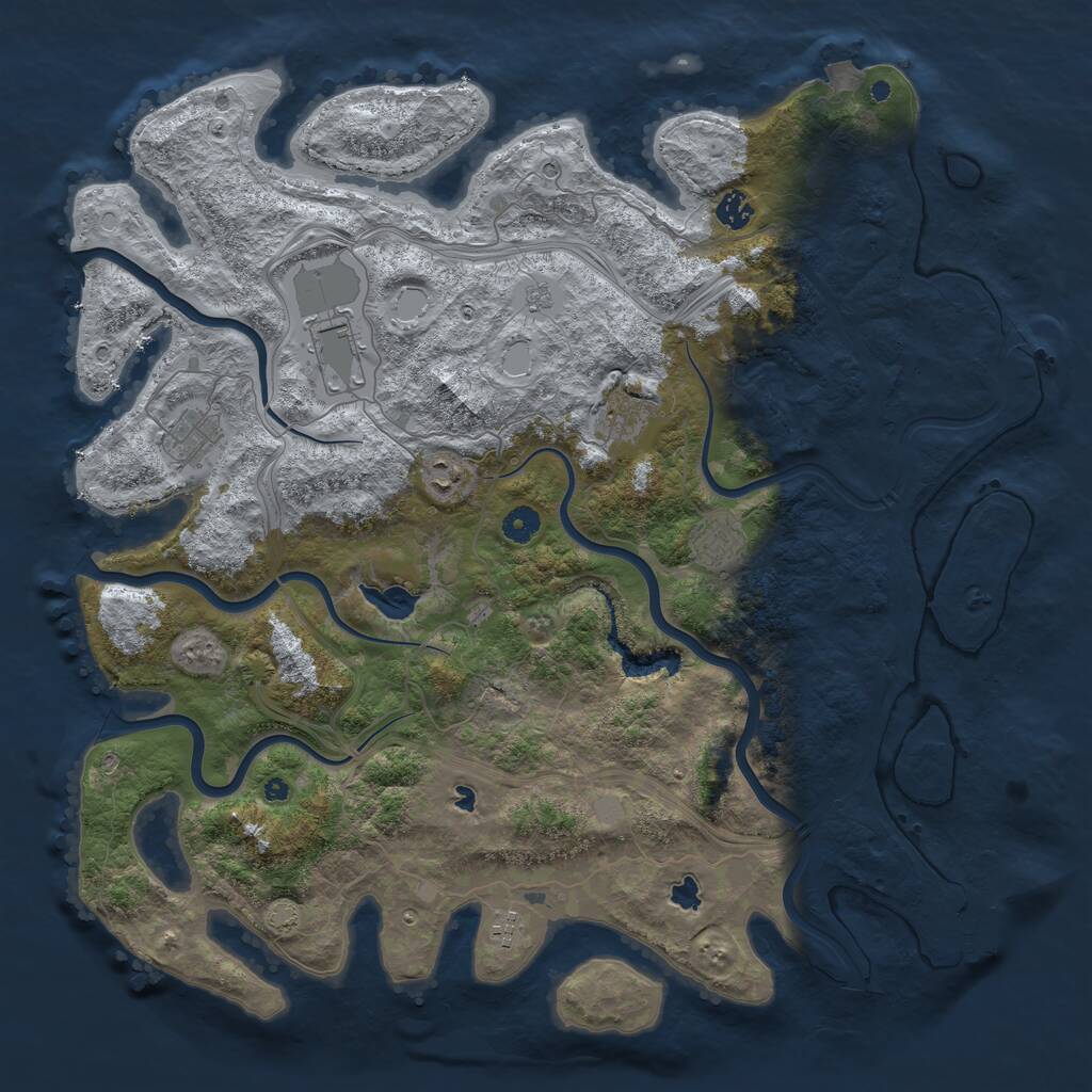 Rust Map: Procedural Map, Size: 4500, Seed: 866429099, 12 Monuments