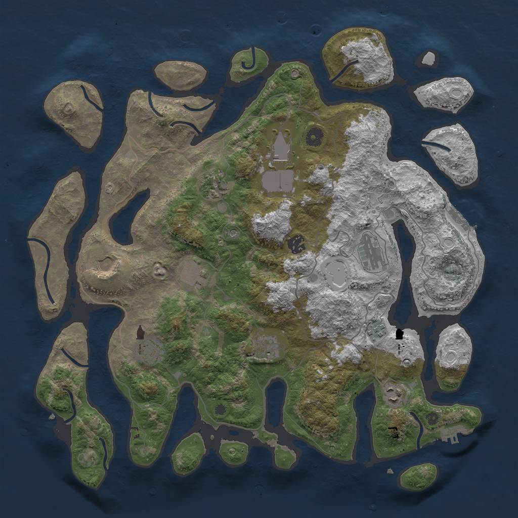 Rust Map: Procedural Map, Size: 4250, Seed: 844329654, 21 Monuments