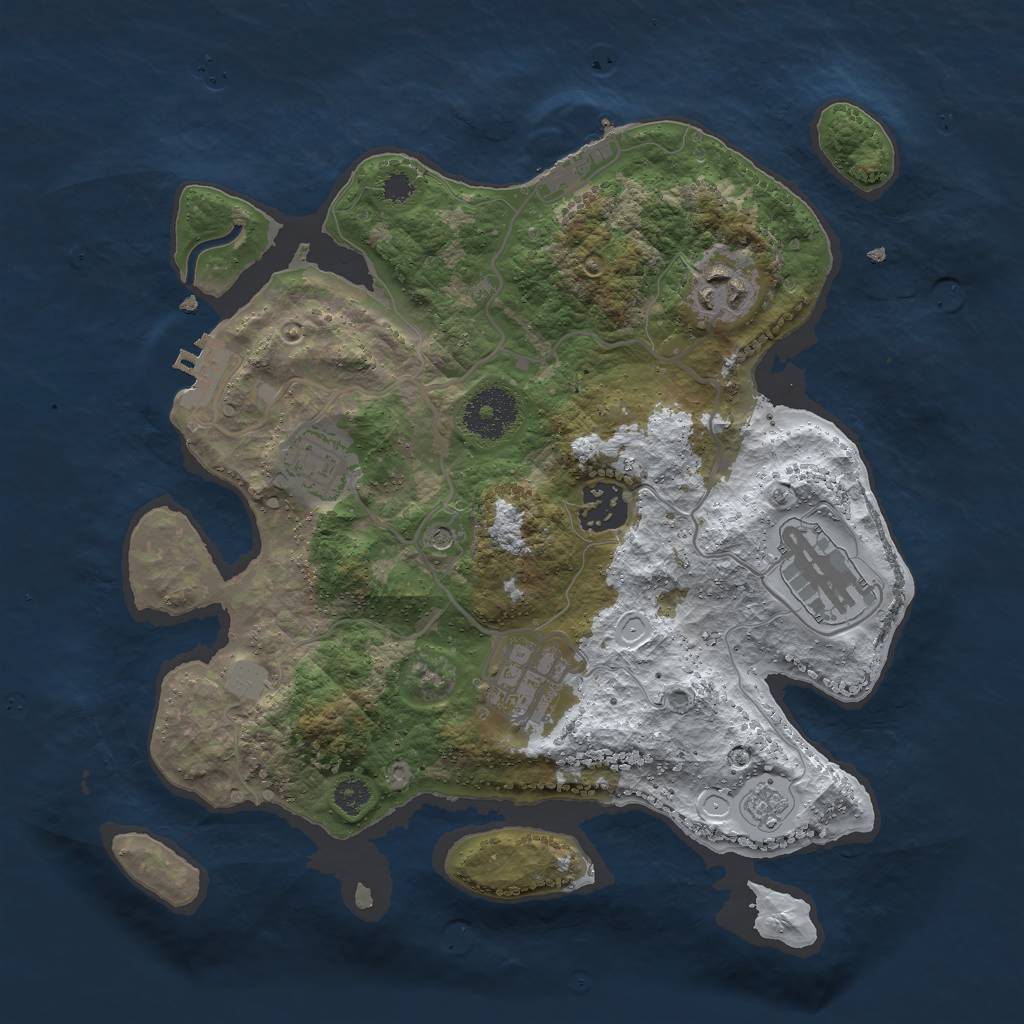 Rust Map: Procedural Map, Size: 3000, Seed: 71242, 14 Monuments