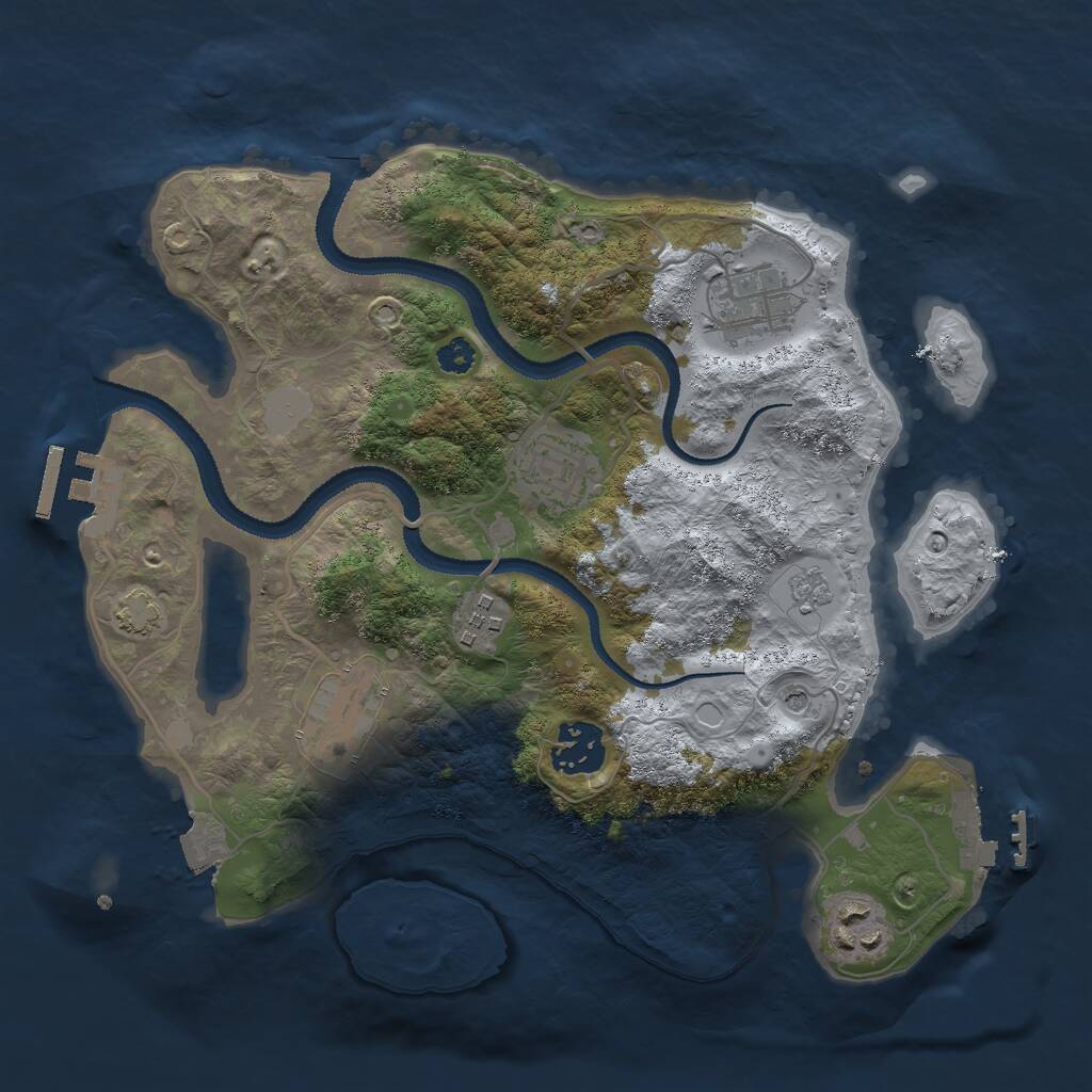 Rust Map: Procedural Map, Size: 3000, Seed: 36352, 12 Monuments