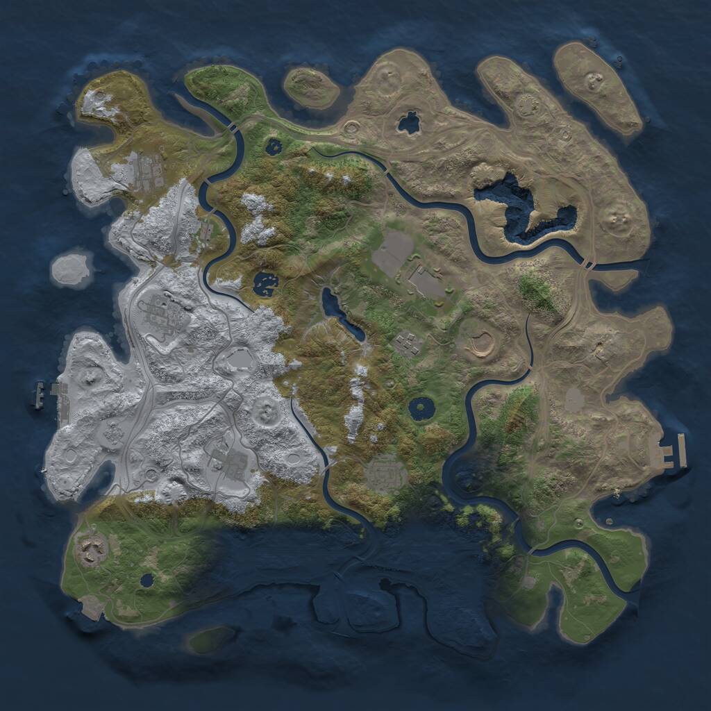 Rust Map: Procedural Map, Size: 4250, Seed: 14462594, 15 Monuments