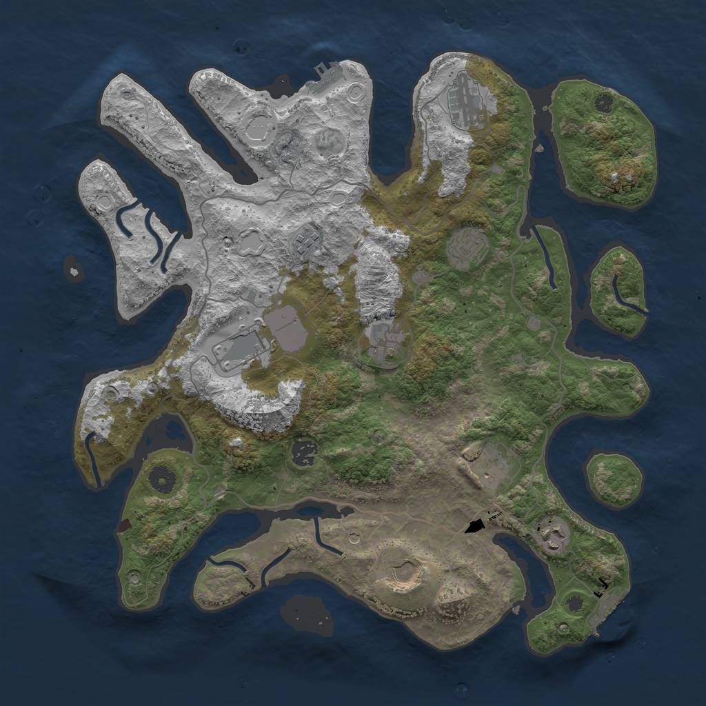 Rust Map: Procedural Map, Size: 4000, Seed: 8312021, 20 Monuments
