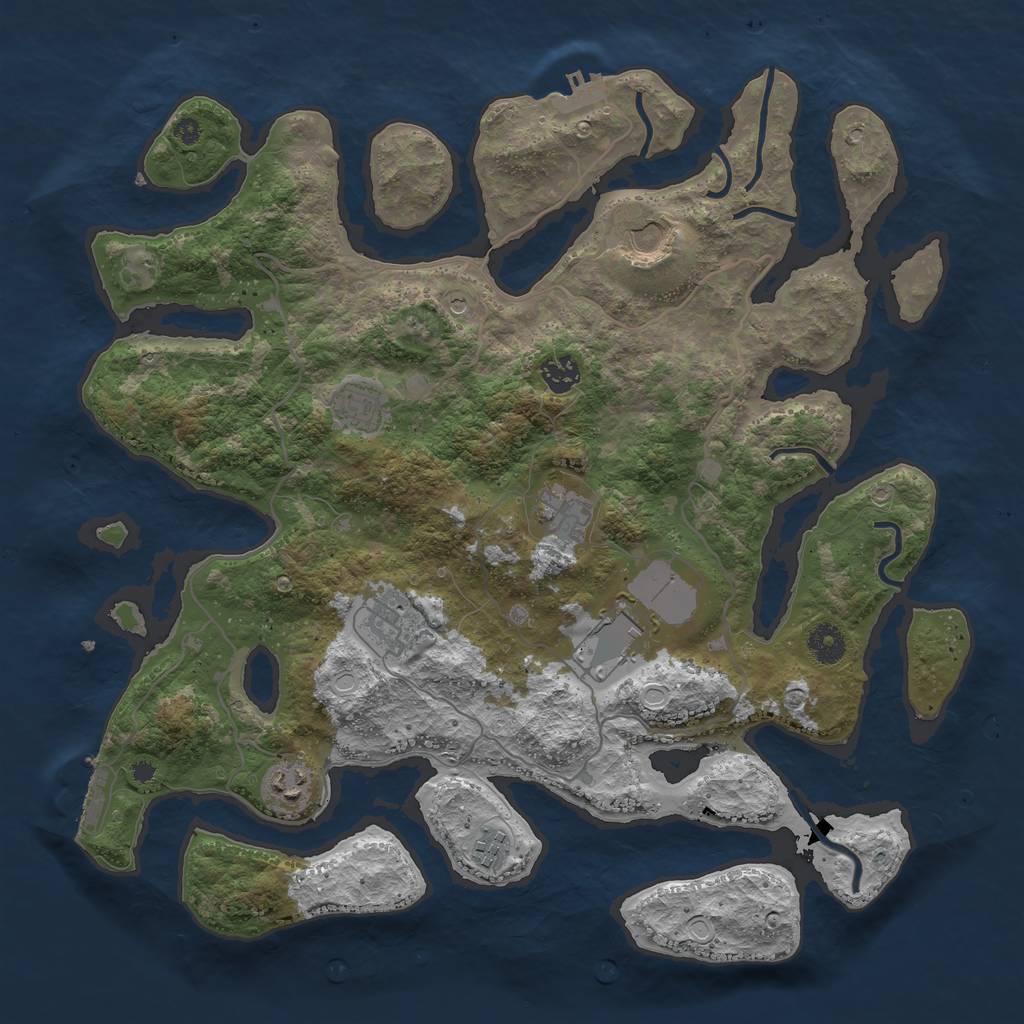 Rust Map: Procedural Map, Size: 4000, Seed: 4545453, 16 Monuments