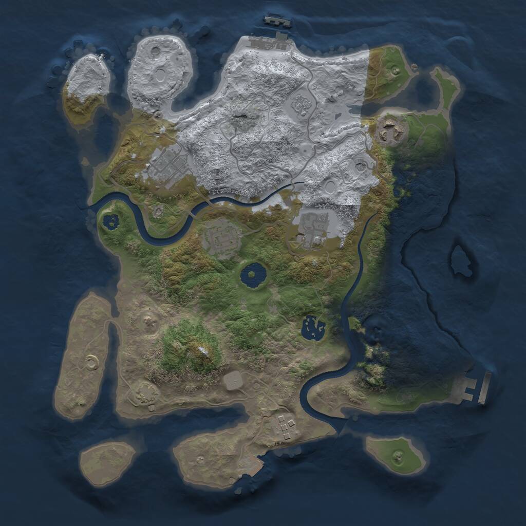 Rust Map: Procedural Map, Size: 3200, Seed: 456789, 12 Monuments