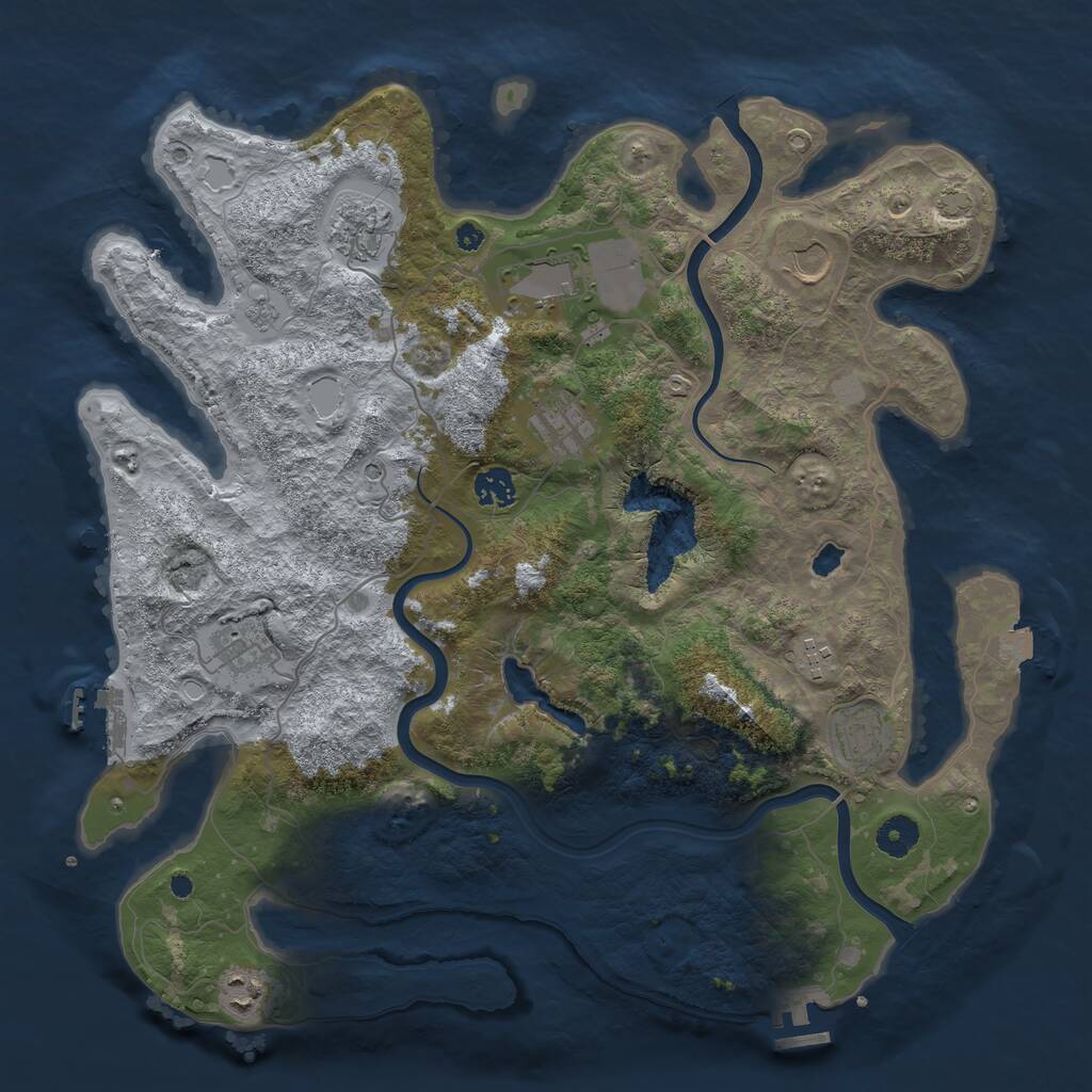 Rust Map: Procedural Map, Size: 4000, Seed: 911034173, 15 Monuments