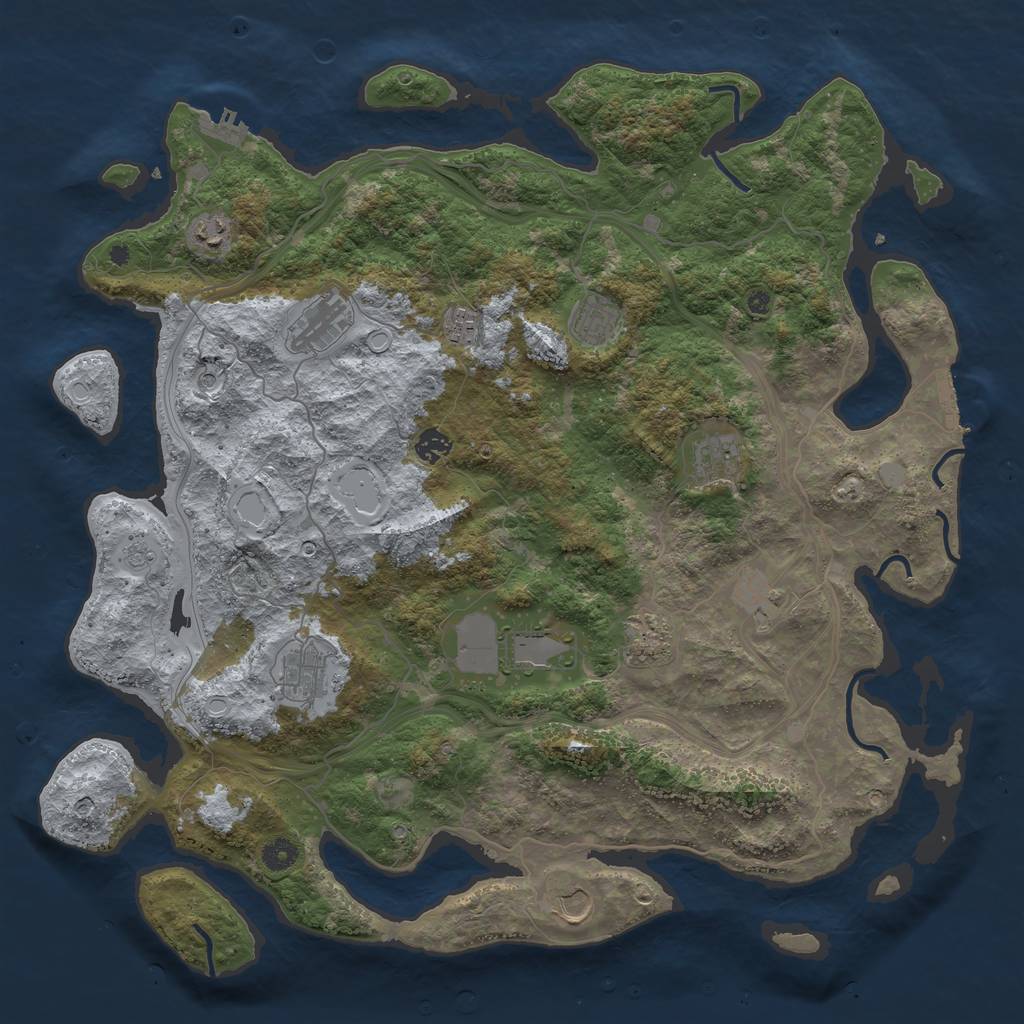 Rust Map: Procedural Map, Size: 4500, Seed: 61945, 18 Monuments