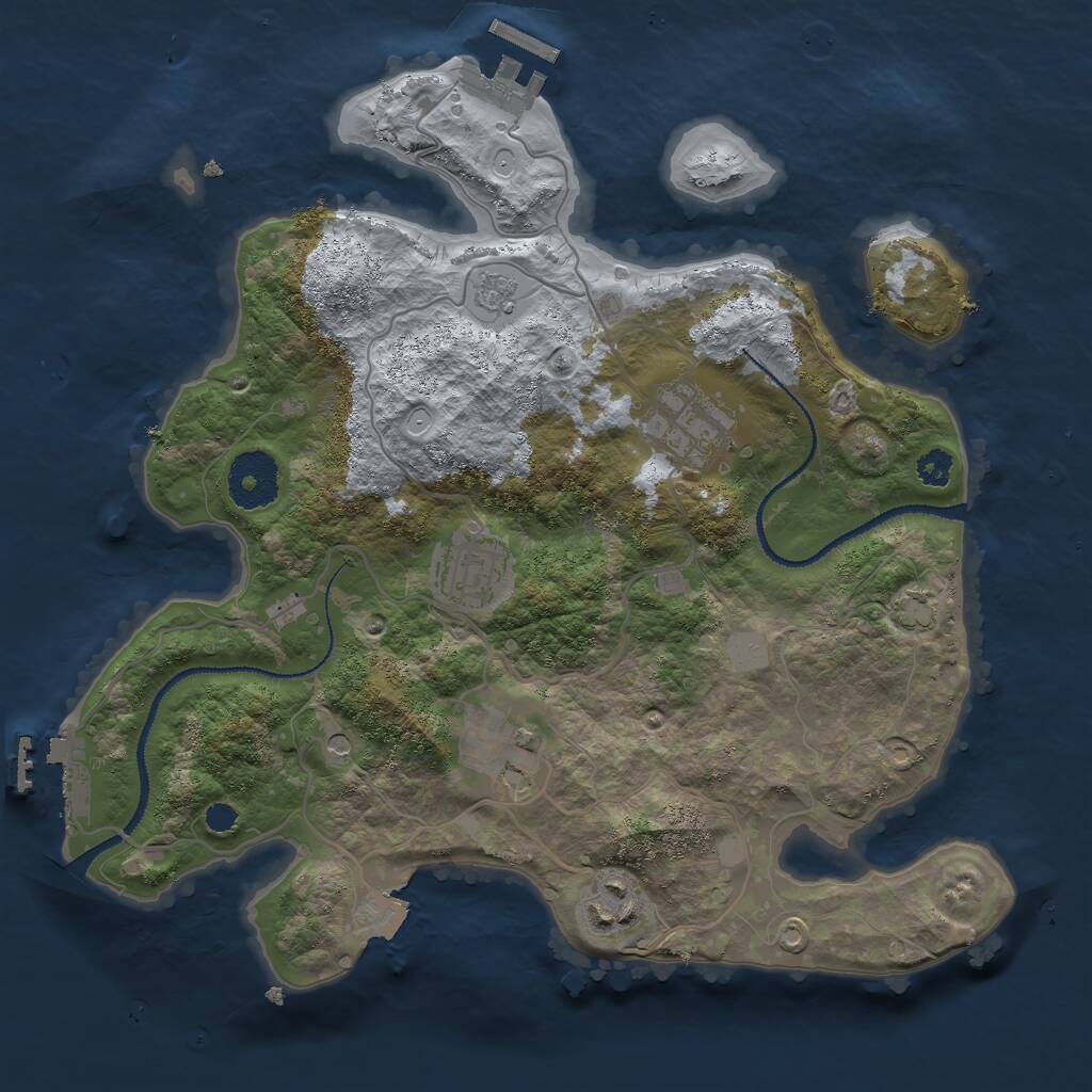 Rust Map: Procedural Map, Size: 3000, Seed: 139566, 10 Monuments