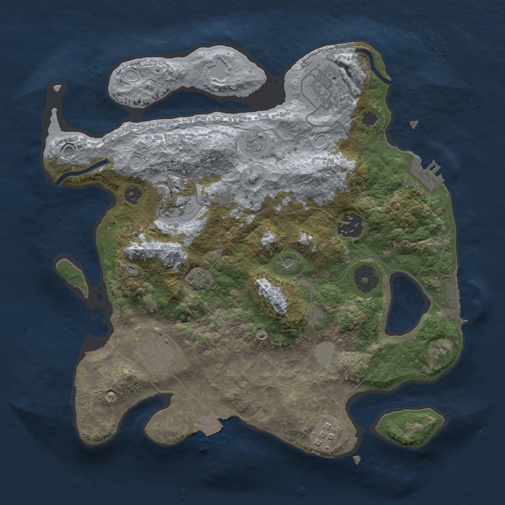 Rust Map: Procedural Map, Size: 3000, Seed: 235099, 13 Monuments