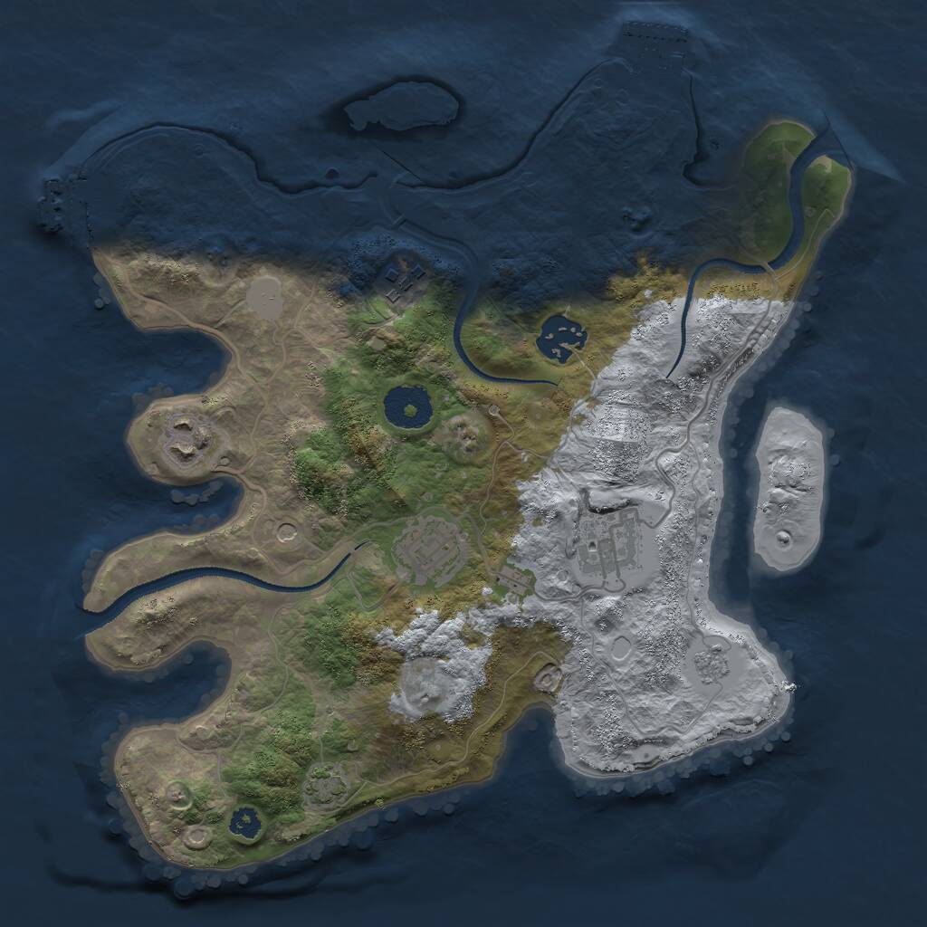 Rust Map: Procedural Map, Size: 3000, Seed: 1832647239, 11 Monuments