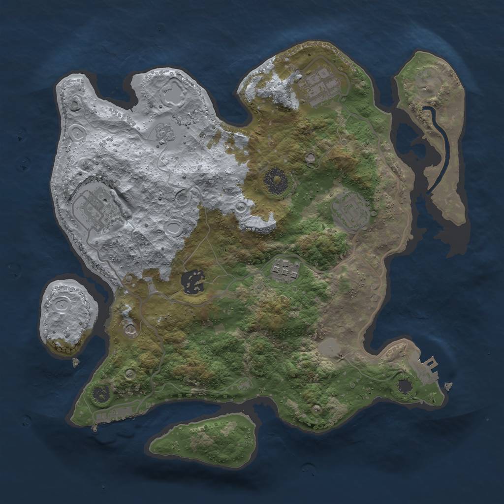 Rust Map: Procedural Map, Size: 3000, Seed: 650385, 12 Monuments