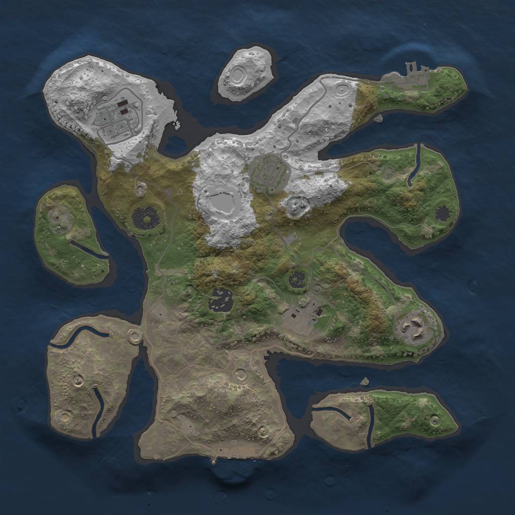 Rust Map: Procedural Map, Size: 3000, Seed: 825541351, 13 Monuments