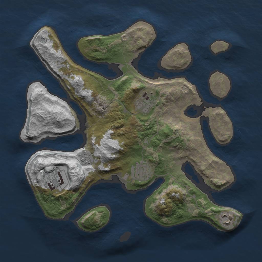 Rust Map: Barren, Size: 3000, Seed: 168487, 7 Monuments
