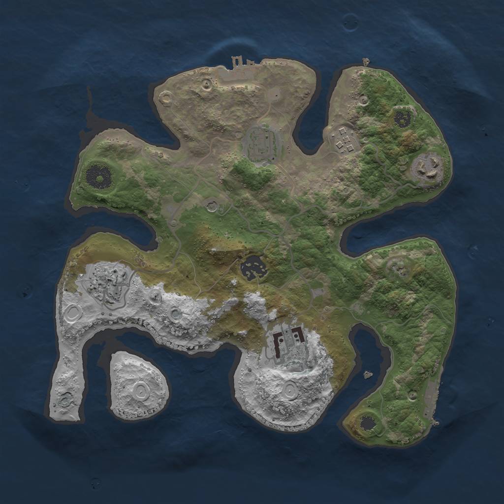 Rust Map: Procedural Map, Size: 3000, Seed: 2988523, 14 Monuments