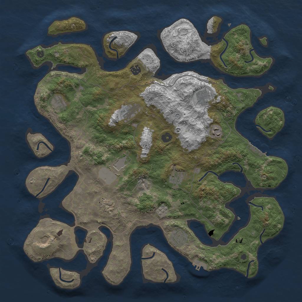 Rust Map: Procedural Map, Size: 4500, Seed: 99666, 19 Monuments