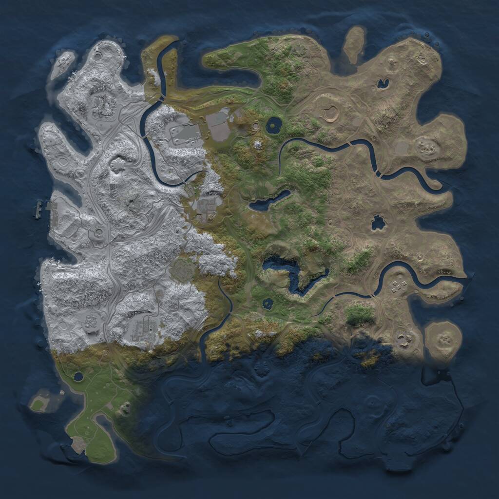 Rust Map: Procedural Map, Size: 4500, Seed: 1312929514, 14 Monuments