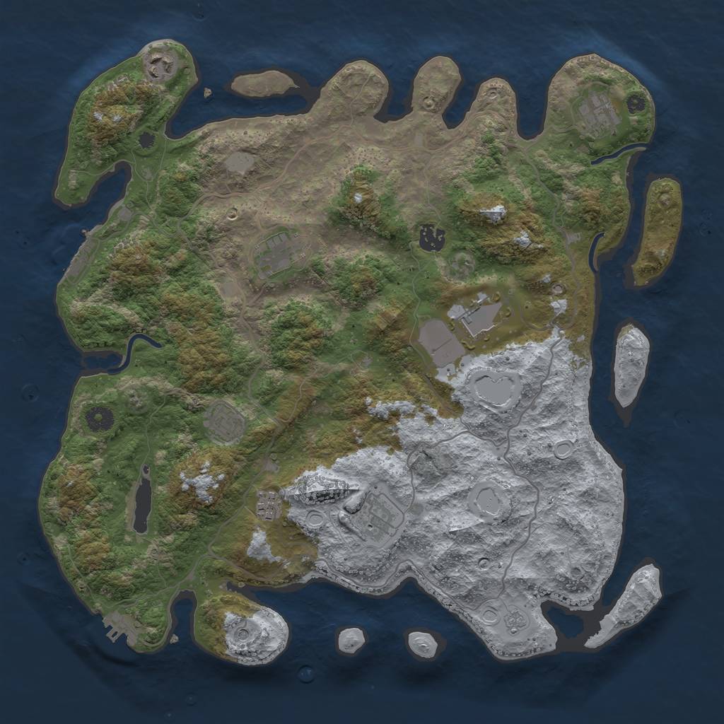 Rust Map: Procedural Map, Size: 4000, Seed: 85464732, 15 Monuments