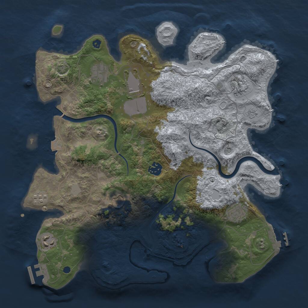 Rust Map: Procedural Map, Size: 3500, Seed: 86888552, 14 Monuments