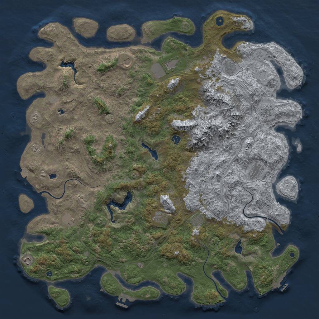 Rust Map: Procedural Map, Size: 5500, Seed: 50555, 17 Monuments