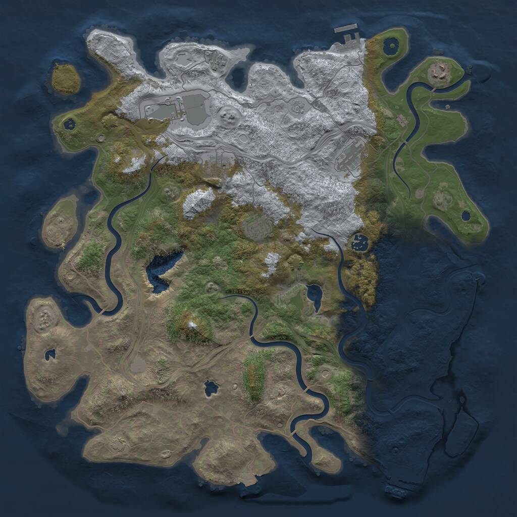 Rust Map: Procedural Map, Size: 4500, Seed: 780570764, 13 Monuments