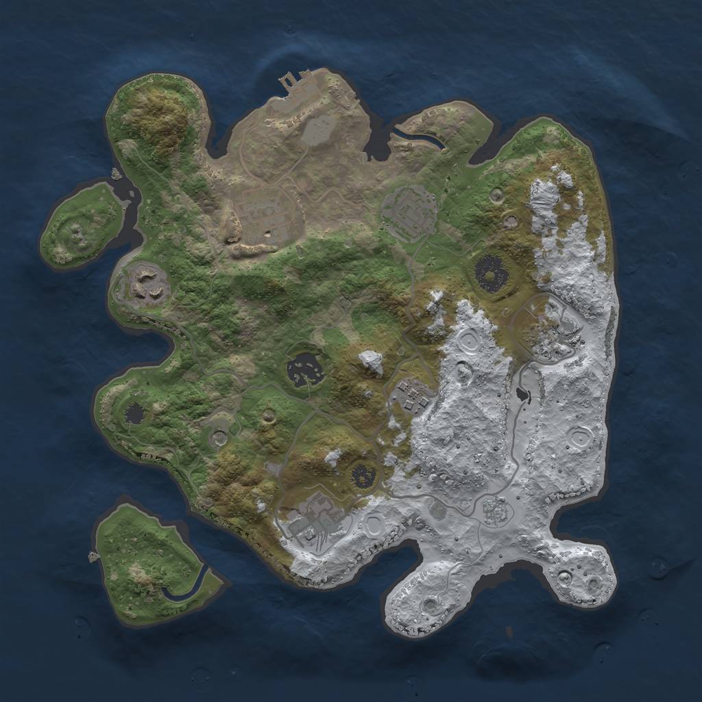 Rust Map: Procedural Map, Size: 3000, Seed: 1238515276, 15 Monuments