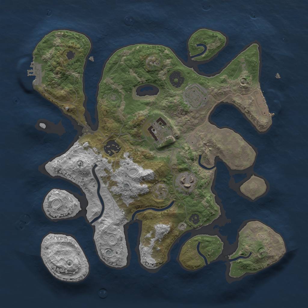 Rust Map: Procedural Map, Size: 3000, Seed: 118496, 11 Monuments