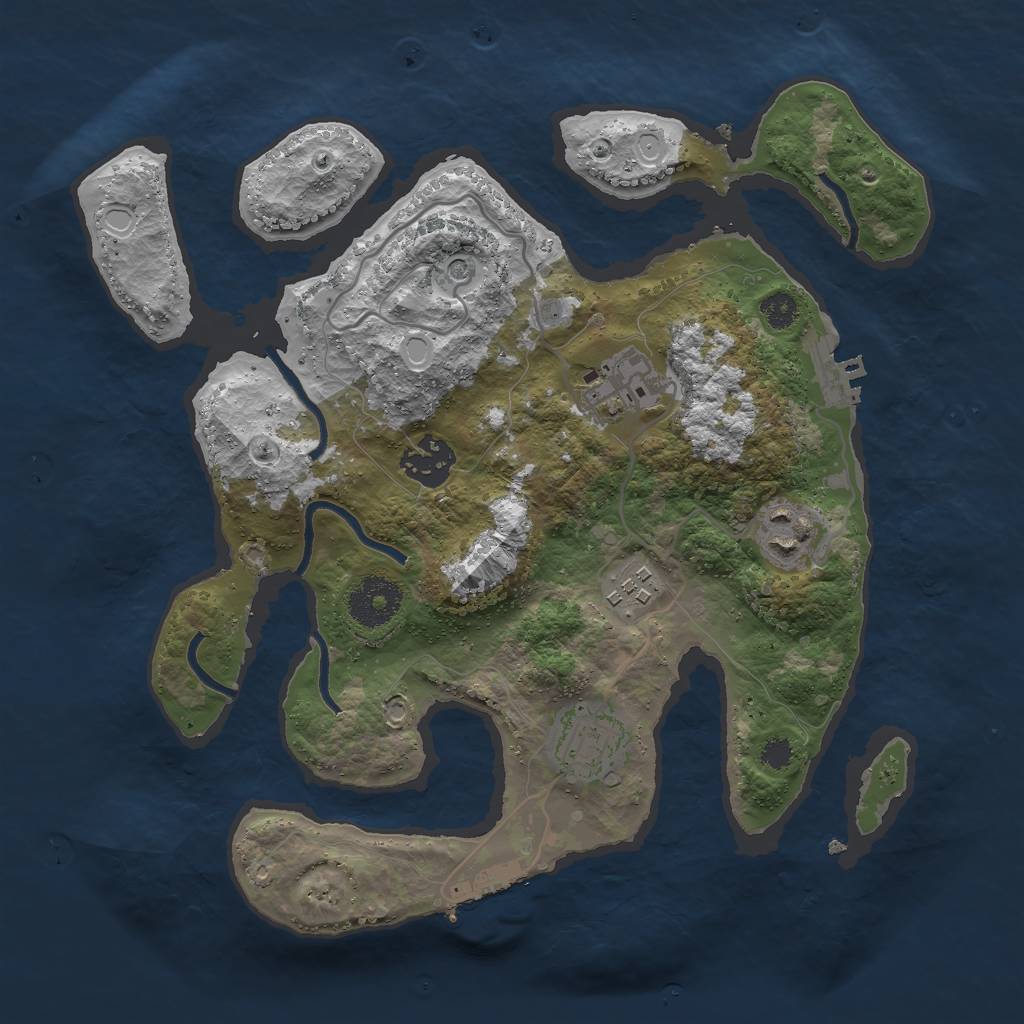 Rust Map: Procedural Map, Size: 3000, Seed: 977314, 16 Monuments